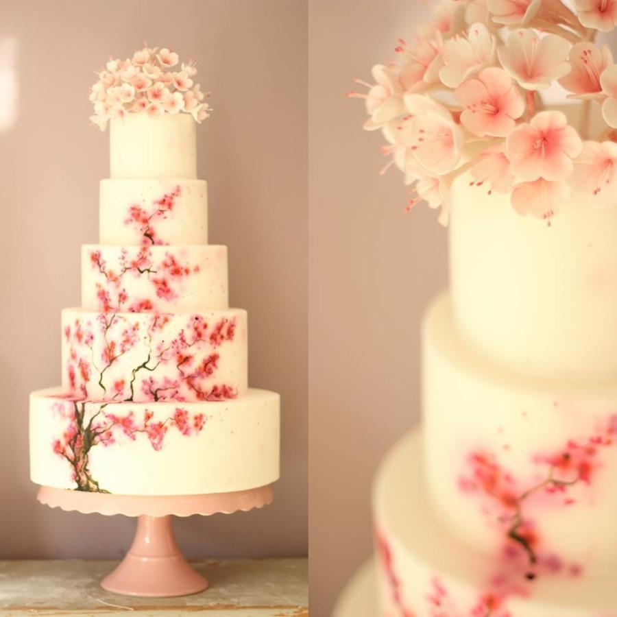 cakedecoratingtopcakes:  Cherry Blossom Wedding cake … just made it to Daily Top