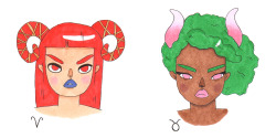 gemmafemma:  spent my morning drawing some cute zodiac girlface babes! &lt;3 &lt;3 &lt;3 