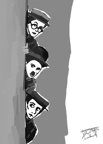 anotherdraftsman: Harold Lloyd, Charlie Chaplin and Buster Keaton :3  I LOVE THIS