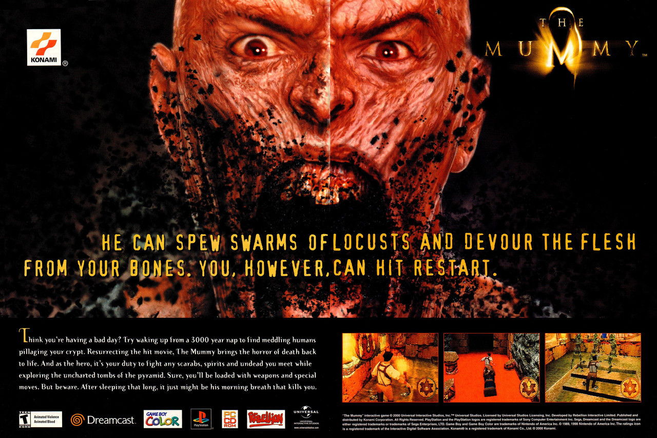 ‘The Mummy’[DC / GBC / PC / PS1] [USA] [MAGAZINE, SPREAD] [2000]
• Electronic Gaming Monthly, December 2000 (#137)
• Scanned by E-Day, via RetroMags