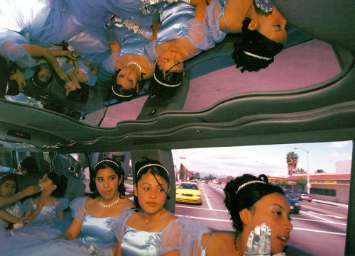 girl-cult-ure:The damas go from the church to the reception in a Ford Explorer limousine at Ruby&rsq