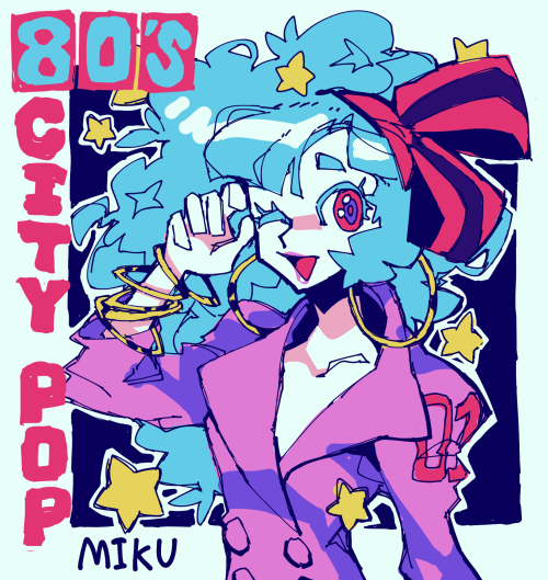 onebadnoodle:  CELTIC PUNK -   80’S CITY POP -   GABBER/HARDTECHNO   designing different mikus based of different music genres 1/?