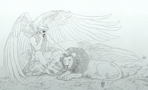 Michael & the winged lion… another picture I totally forgot to post [patreon] [instagram]