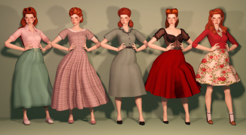 @simchronized‘s Lookbook Challenge: Decades (pt. 3)I always love looking at 50s cc. I think it’s bec