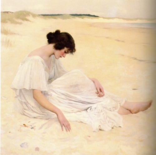 elmayordelosdiez: William Henry Margetson, ‘Castles of Sand’ (1898)