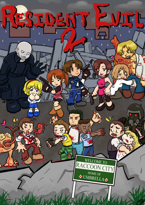 sakuramochipanda: Resident Evil 2: Chibi MessFinished another one. When is that remake coming out? S