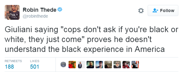 nevaehtyler:  Rudy Giuliani: “There is no Black America, there is no White America,