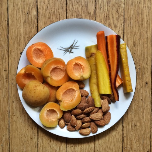 Snack Plate!!!! Apricots, Carrots and Almonds