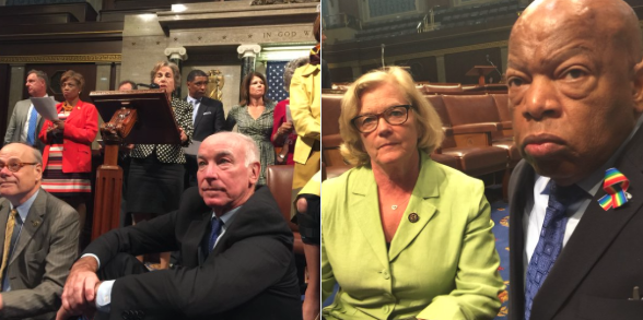 rootbeergoddess:  micdotcom:  House Democrats stage sit-in to demand vote on gun