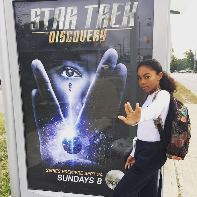 Arista Arhin who plays young Michael Burnham on Star Trek: Discovery