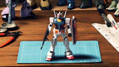 ani-plamo:  PIXUS×GUNDAM PROJECT「ガンプラ トリックアート スペシャルムービー」