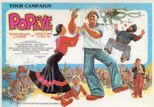 As a kid, I was a big Popeye fan. The 1980 movie was a little before my time, but I remember promoti