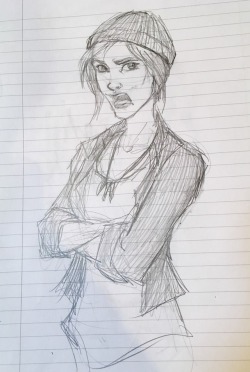 Affentier:made A Very Quick And Sloppy Sketch Of Chloe Price On The Bus Today, Since