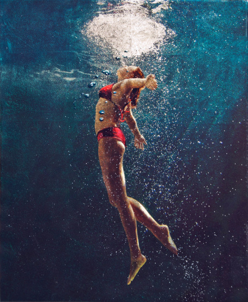 crossconnectmag:  Eric Zener (born 1966, Astoria, Oregon) is an American self-taught photorealist artist best known for figure paintings of lone subjects, often in or about swimming pools. As of 2004 he had created more than 600 works. His paintings,