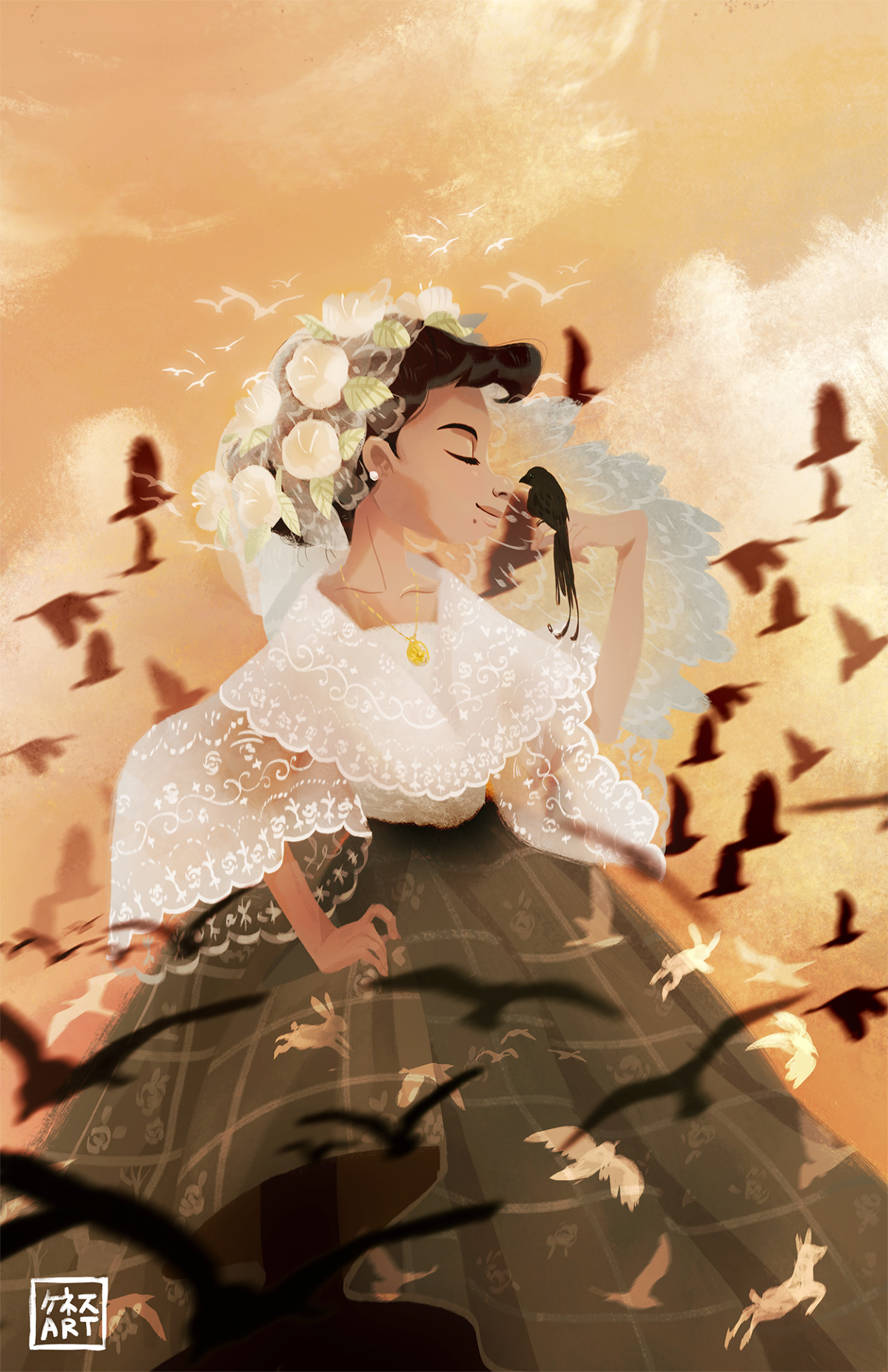 ke-ne-su:  A gown made of lace and sunshine. The Maria Clara gown is one of the