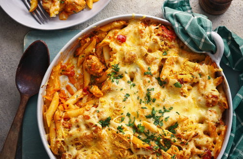 Sausage and courgette pasta bake