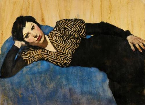 women-loving-art: Girl Lying on Blue, c. 1931 Lotte Laserstein