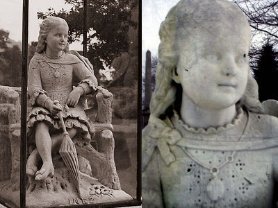 unexplained-events:  The Haunted Funeral Monument of Inez Clark  The glass-enclosed