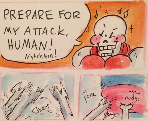 Tiny Pap Meets “giant” Frisk! :) For Friday’s Fluff! 