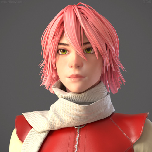  Made Haruko from FLCL for the Digital Sculpting class.This was so much fun!Original Design by Yoshi