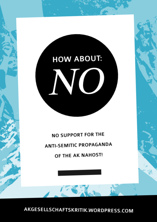 velozee: No support for the anti-Semitic propaganda of the AK Nahost! English version of our press r