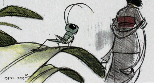 Mulan “Reflection” storyboard art by Dean DeBlois 