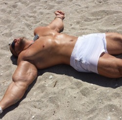 besimtrena:  #tbt on summer  Miss those days  Looks like a nice healthy bulge going on there - WOOF