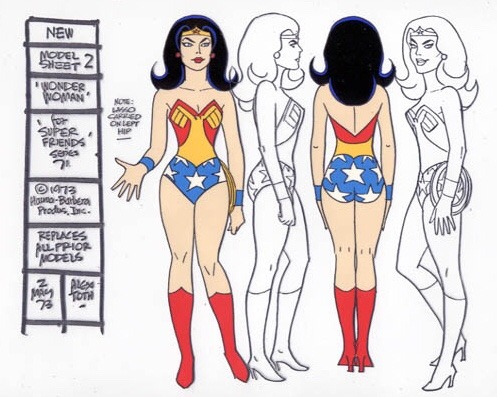 Alex Toth’s character designs for Wonder Woman, developed for the Super Friends series. Toth&r