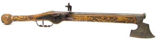 fmj556x45:Germanic motif wheelock with miners axe combination. The lock is an original period lock. 
