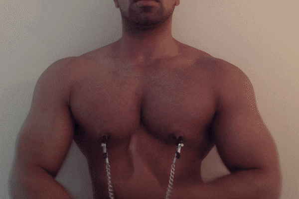 sluttybodybuilder:  Training those bitch tits. Pulling hard my big nipples while flexing and feeling my pecs growing bigger and bigger. Who want to play with me? Get your own video/ show/meet up : bdjcdlb@gmail.com or DM me 
