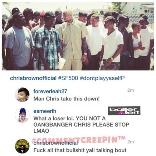 prettyboyshyflizzy:  This dude Bhris Brown musta really had his heart broken he gotta bring 30 niggas to fight a model  he looking salty and weak out chea