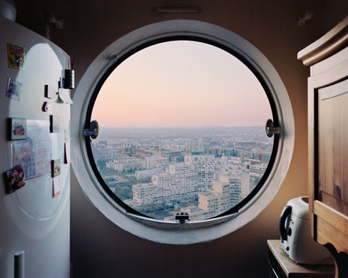 archatlas:  Futuristic Portholes Capture the View from France’s Aging ‘Tours Aillaud’ Apartment Towers  Eighteen towers filled with more than 1,600 apartments were built by architect Emile Aillaud between 1973 and 1981. The housing complex is found