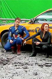 hotmessfassy:Steve Rogers | Behind The Scenes | The Avengers