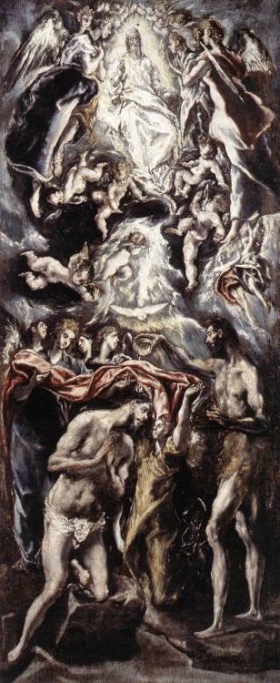 artist-elgreco:Baptism of Christ, 1600, El GrecoMedium: oil,canvas