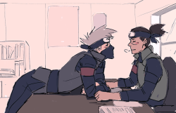 mightyb013: pixelsandpaint:    productivity in the mission room went down 400% since kakashi became hokage    Hahaha! Yes. 