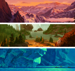 animationtidbits:  french-zombie:  Top 5 - disney scenery → 1. Brother Bear   Brother Bear - Backgrounds 