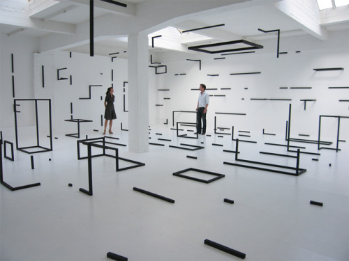 showslow:  Various installations in Italy, England, Japan and Germany by Esther Stocker | http://www.estherstocker.net/ 