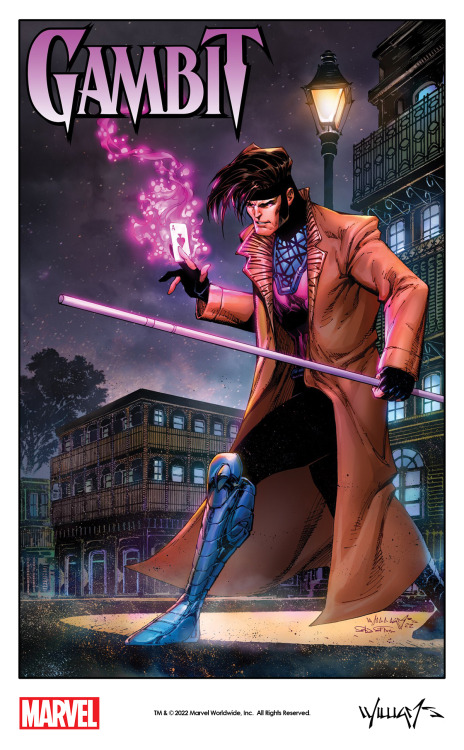 Gambit by Scott Williams with colors by Sebastian Cheng from their variant cover for Gambit #1 (2022