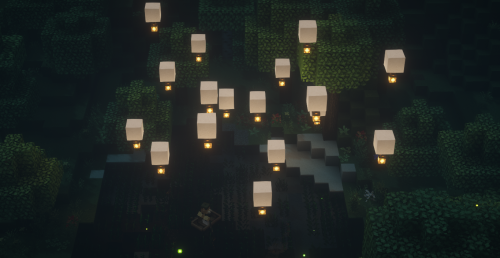 paeinoia:tried recreating the tangled floating lanterns scene with a helpful villager :D doesnt look