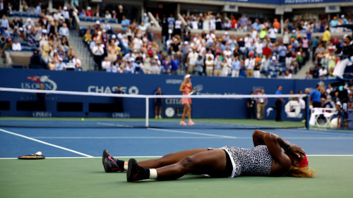 the-goddamazon:  gradientlair:  Serena Williams Wins 2014 U.S. Open Title and 18th Grand Slam Title Serena Williams beat Caroline Wozniacki, 6-3, 6-3, at the 2014 U.S. Open, her 3rd consecutive U.S. Open title and 18th Grand Slam Title. (Photographs