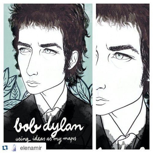 &ldquo;Like a Rolling Stone&rdquo; is 50 today! #BobDylan by talented @elenamir ・・・ Portraits series