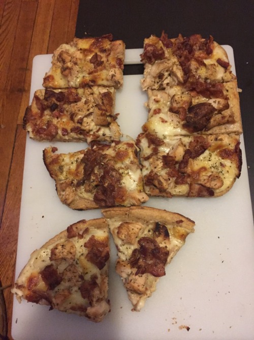iamtheaardvark:  seals-thedeals:  tineyemisting:  Dillion’s amazing chicken bacon Alfredo pizza. All shall bow to this.  THREE OF MY FAVORITE FOODS IN ONE SUPERFOODS GIVE IT TOO ME NOW   All from scratch, you too, dough included.  drools so much that