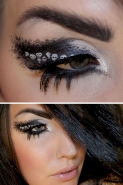 truebluemeandyou:  DIY Inspiration Skull Grunge Makeup from Sandra Holmbom here. At the link there are more photos and a list of supplies she used. For more of Sandra Holmbom’s amazing FX and every day makeup go here: truebluemeandyou.tumblr.com/tagged/ps