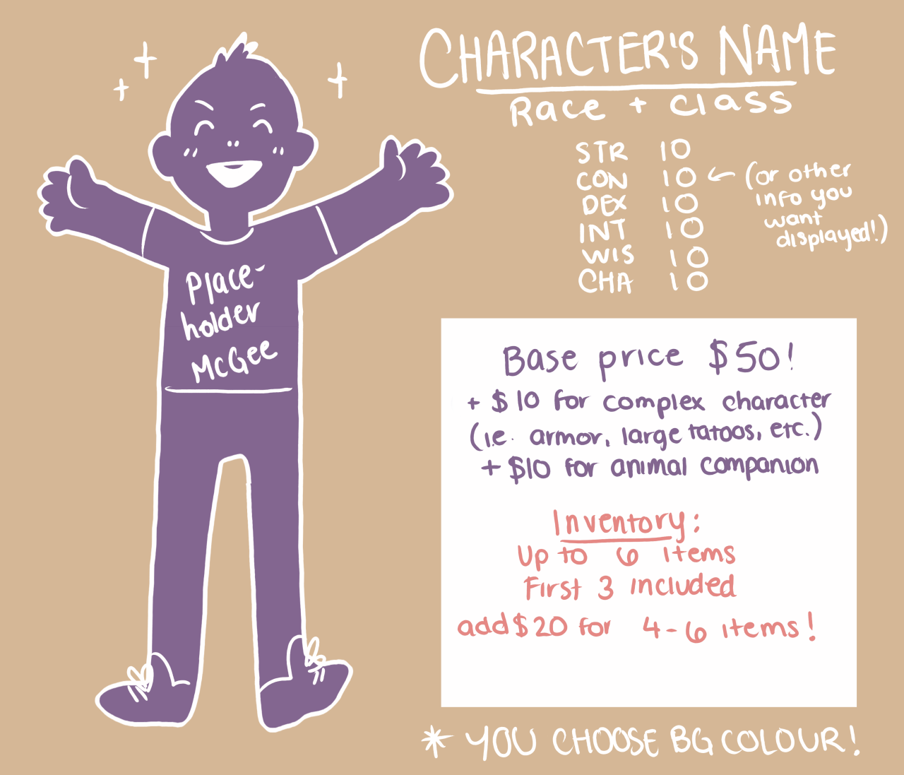 Pop that booty back to the cretaceous period — Character Sheet Commissions