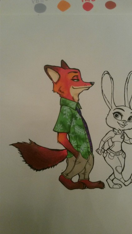 krystalmelodie:  More Zootopia fanart i drew and framed last night :3 ❤ ✌ like me on facebook.com/krystalmelodie or follow on IG @krystalmelodie! 