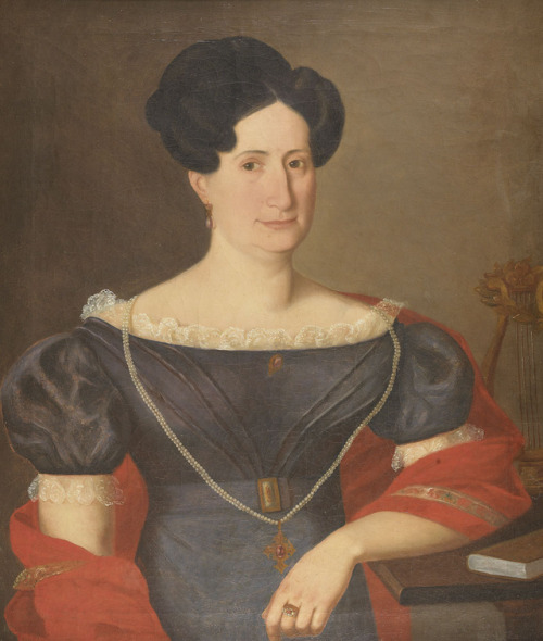 Portrait of the poet and playwright Francisca Possolo da Costa (1783–1838) — Unidentifie