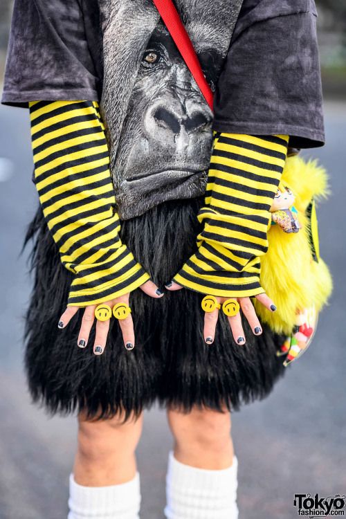 Japanese kawaii idol, Harajuku shop staff, and self proclaimed 7-year-old alien Shindi on the street