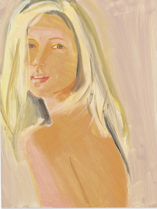 lawrenceleemagnuson: Alex Katz (b. 1927)Kate (2003)oil on board 40.3 x 30.2 cm