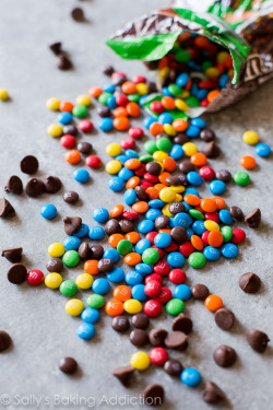 nom-food:  M&amp;M’s chocolate chip skillet cookie