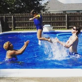 Family fun day. #myboys #swim #swimming #family #myson #myfiance #parents #love #happy